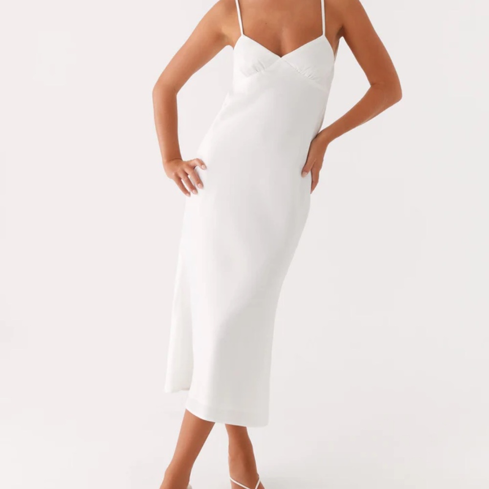 Peppermayo White Midi Dress (small/ US 4) New With Tags